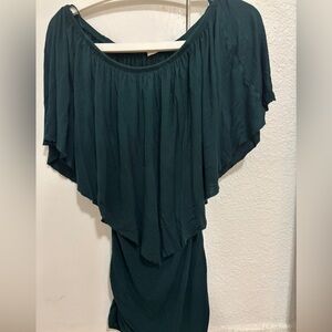 Arden B Dark Green Women's Top stretchy drape long style size small